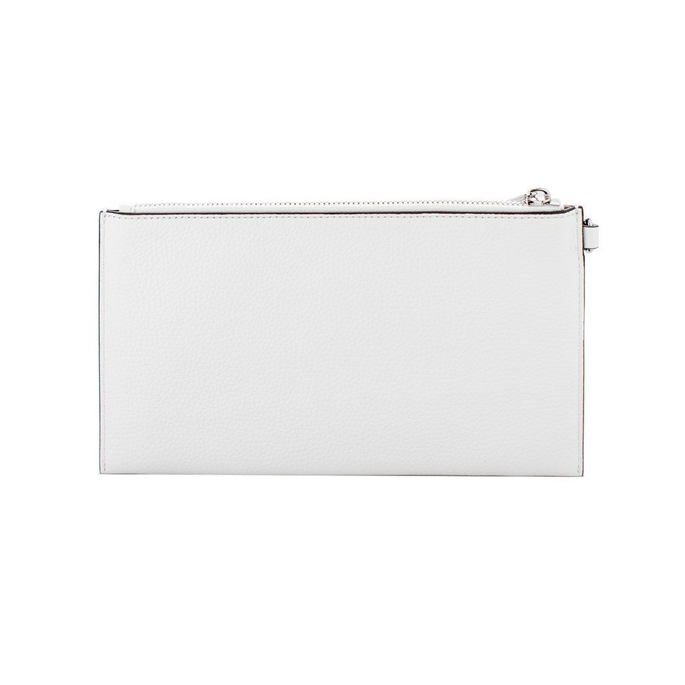 White Leather Clutch Bag by Michael Kors