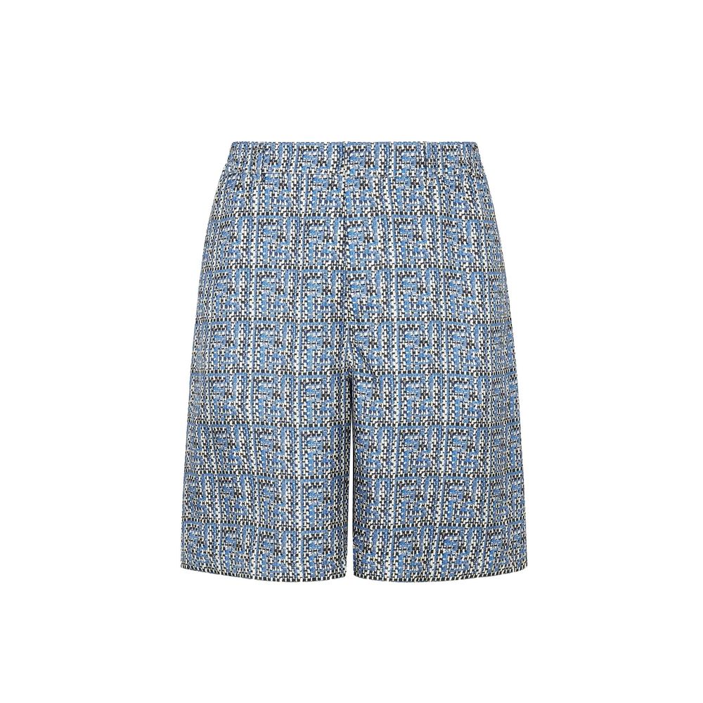 Blaue Seidenshorts