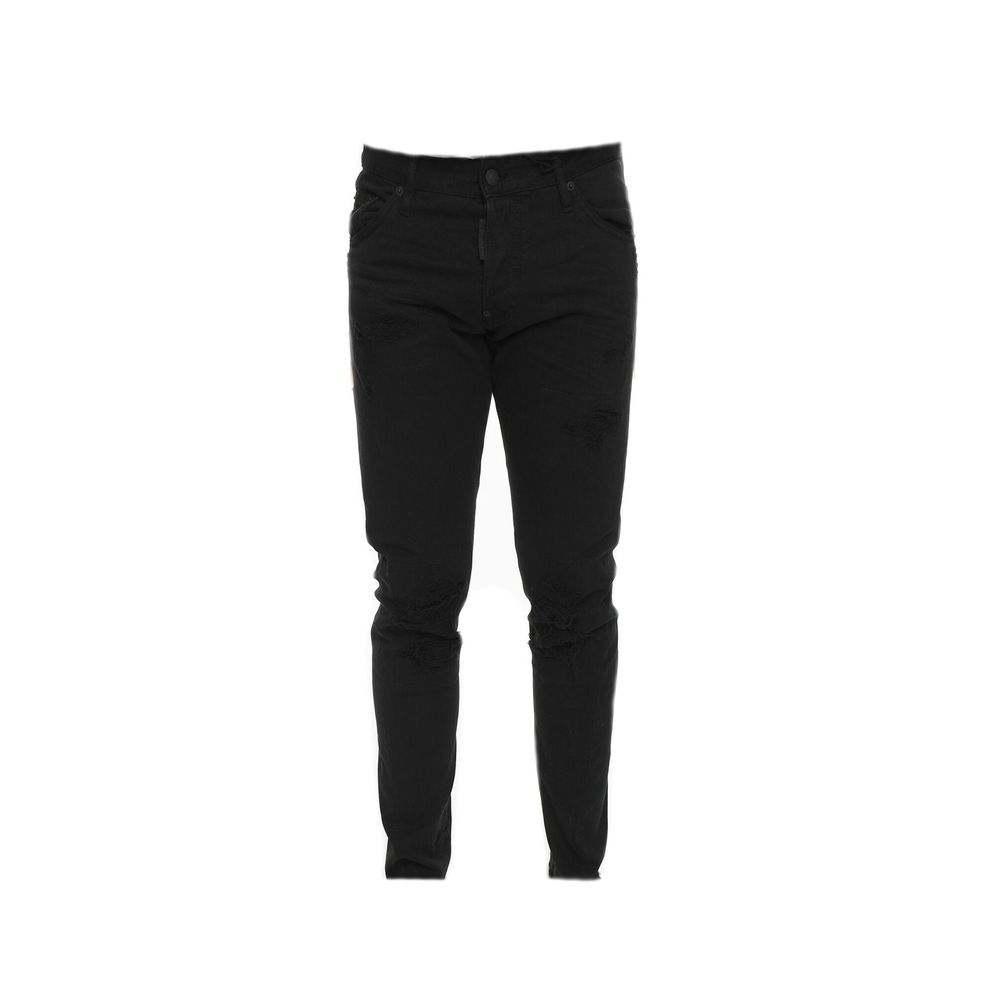 Schwarze Skinny-Jeans aus Baumwolle