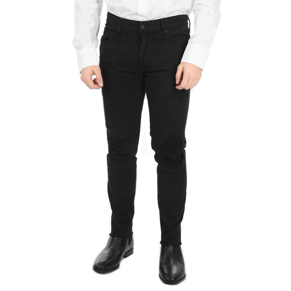 Schwarze Skinny-Jeans aus Baumwolle