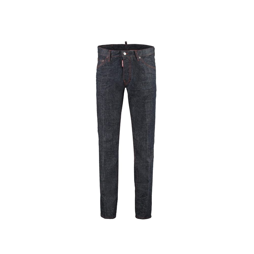 Blaue Baumwoll-Skinny-Jeans