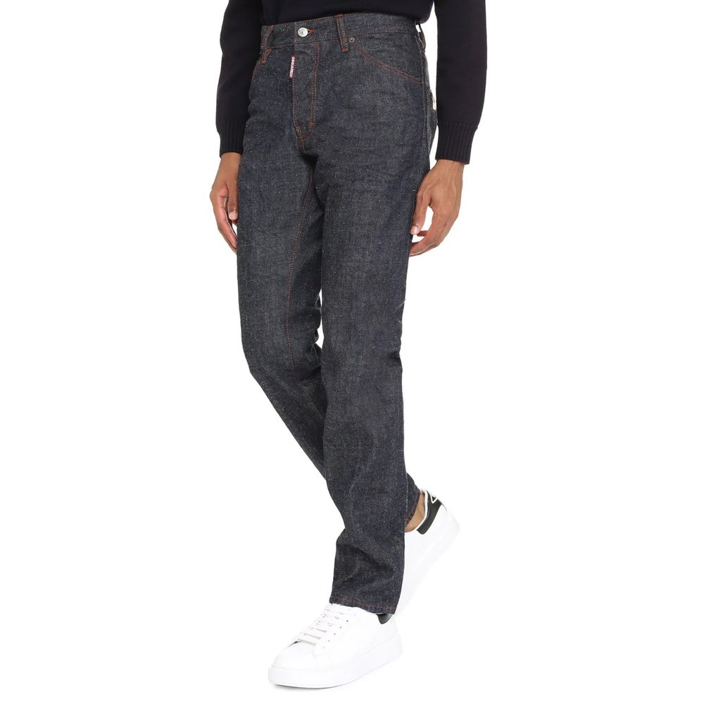 Blaue Baumwoll-Skinny-Jeans