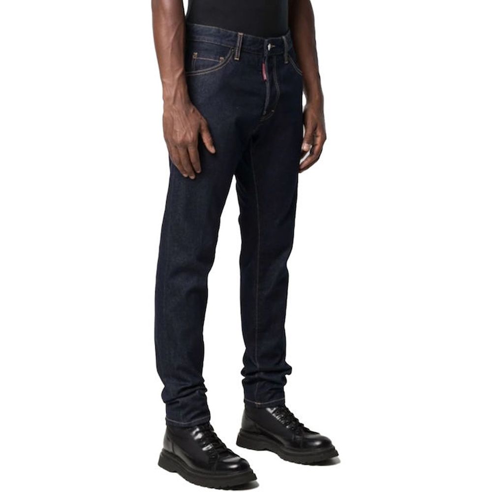 Jean droit en coton bleu