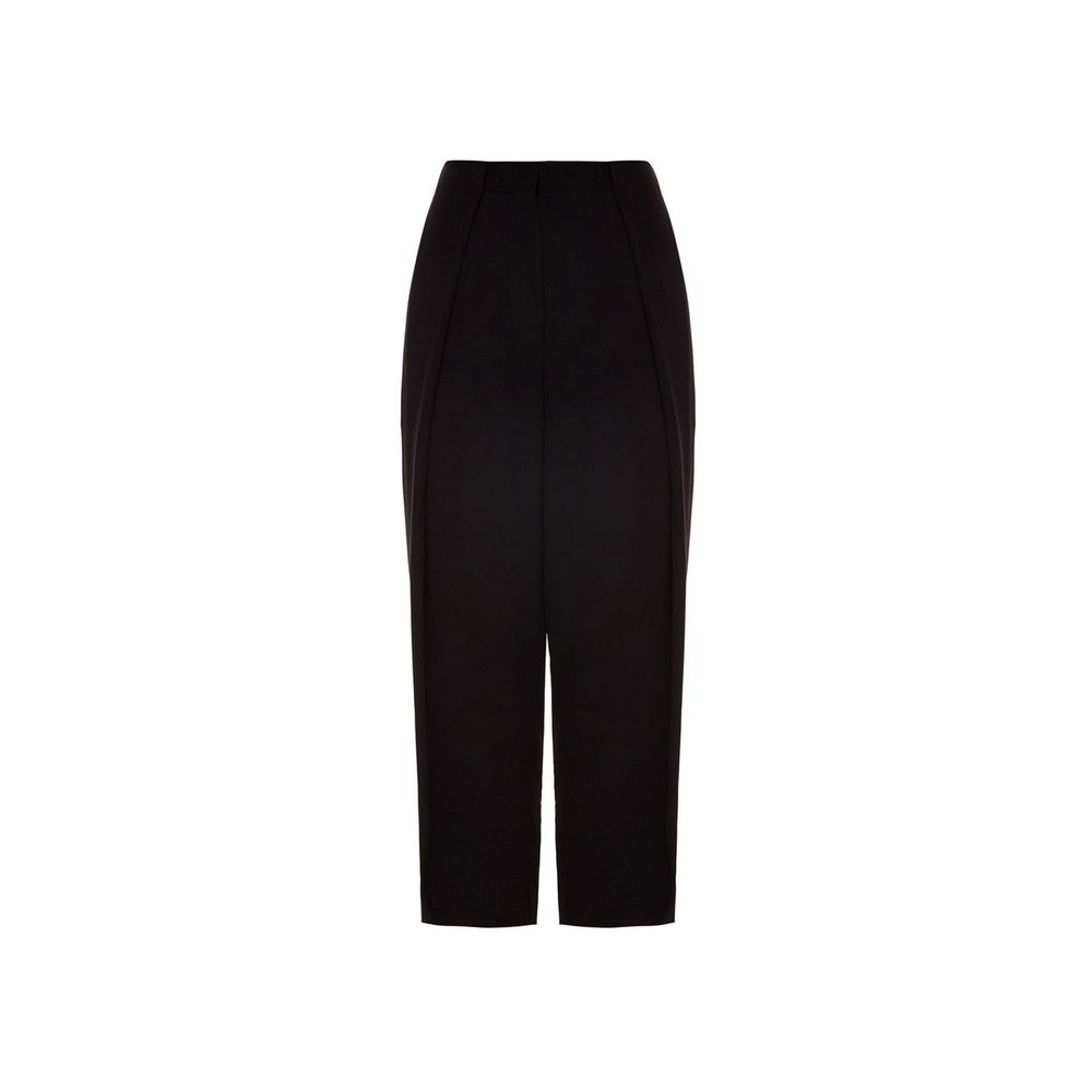 Schwarze Freizeithose aus Synthetik mit Gürtelschlaufen