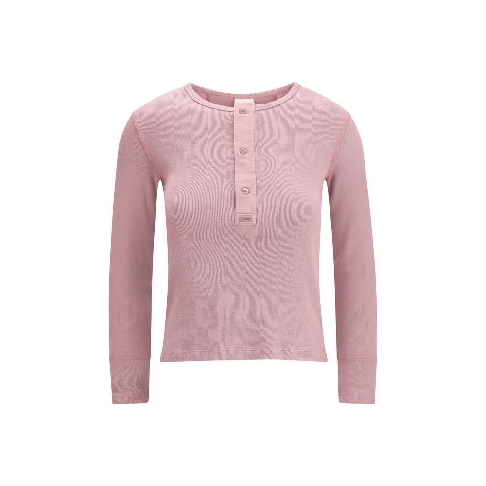 Multicolor Cotton Henley Shirt with Mother-of-Pearl Buttons