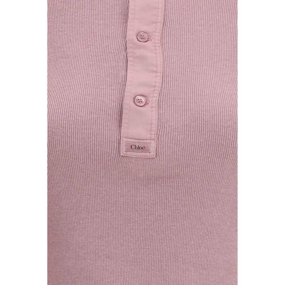 Mehrfarbiges Baumwoll-Henleyshirt mit Perlmuttknöpfen