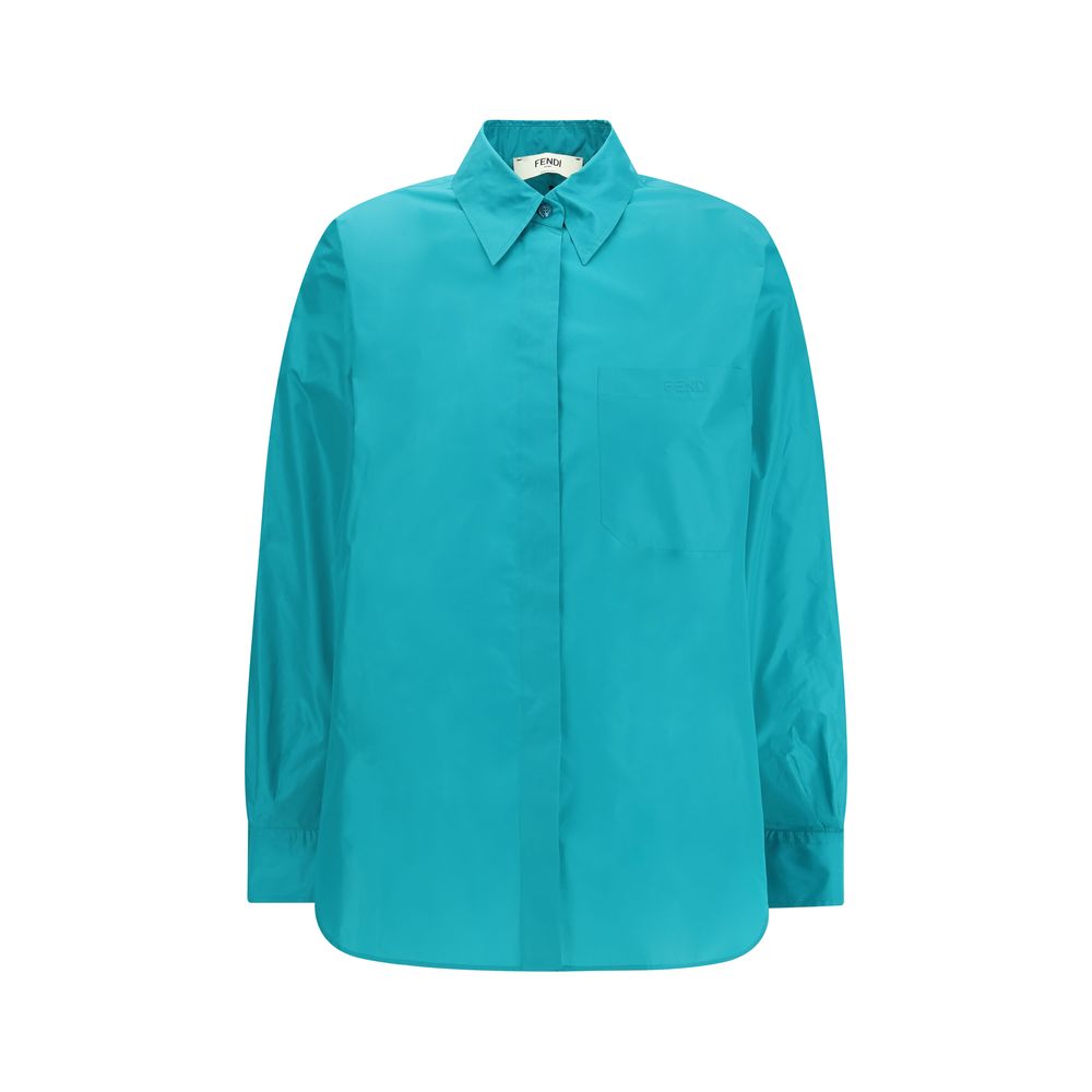 Light Blue Silk Shirt with Oversized Fit