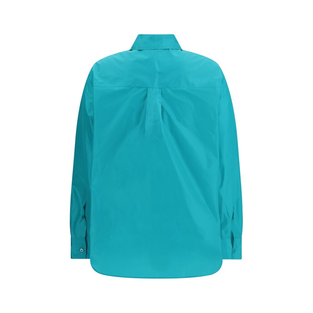 Light Blue Silk Shirt with Oversized Fit