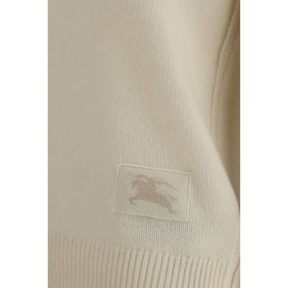Beige Cashmere Sweater with Iconic Equestrian Detail