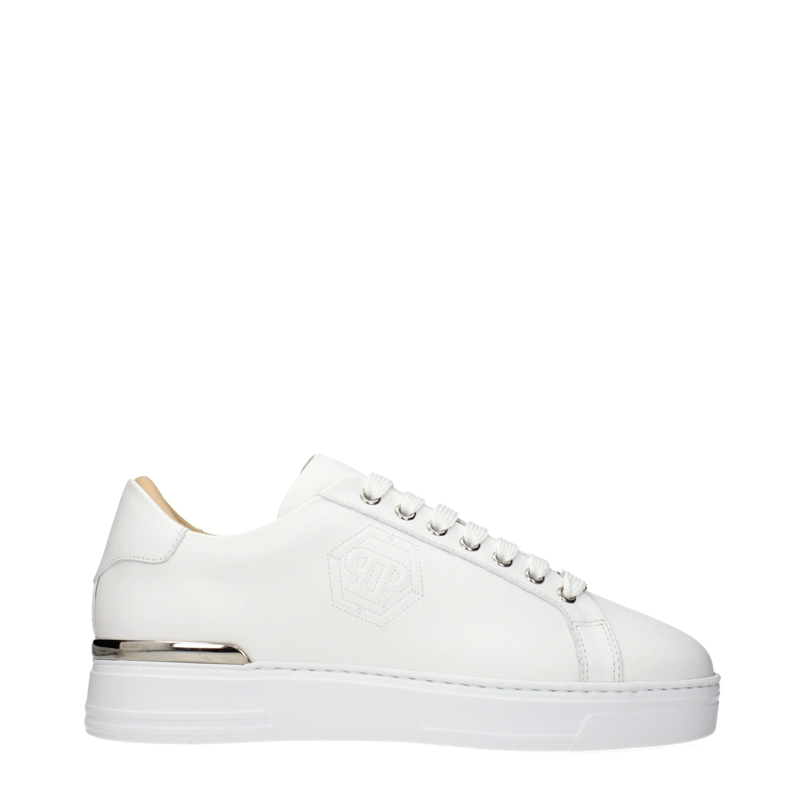 Weiße Leder-Sneaker mit Logo von Philipp Plein