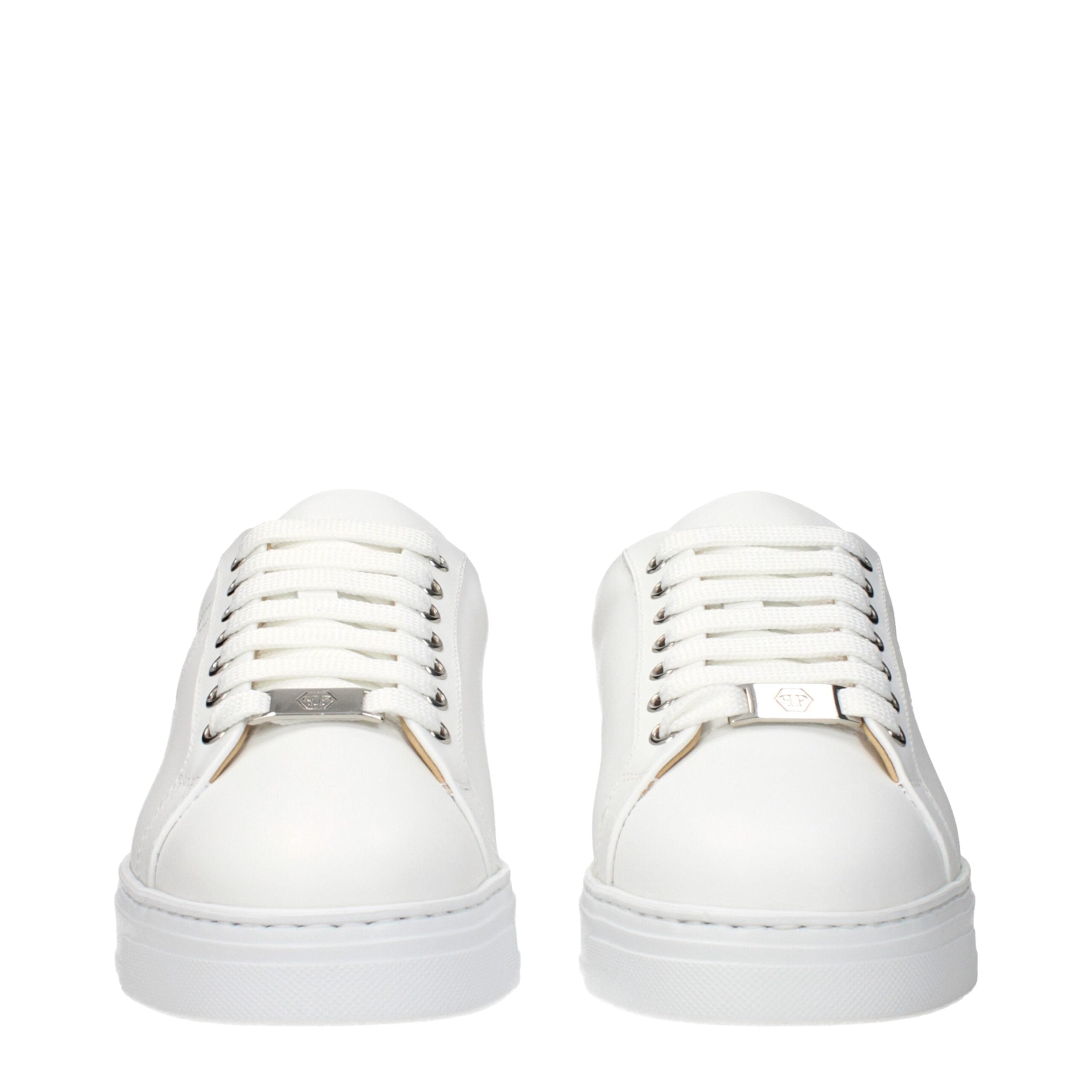 Baskets basses Philipp Plein en cuir blanc