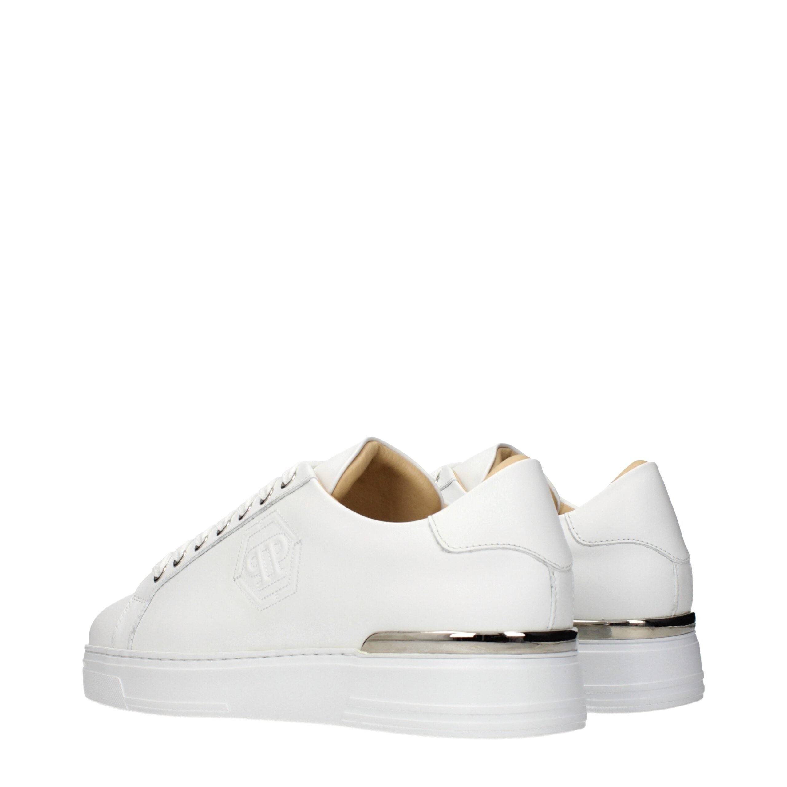 Baskets basses Philipp Plein en cuir blanc
