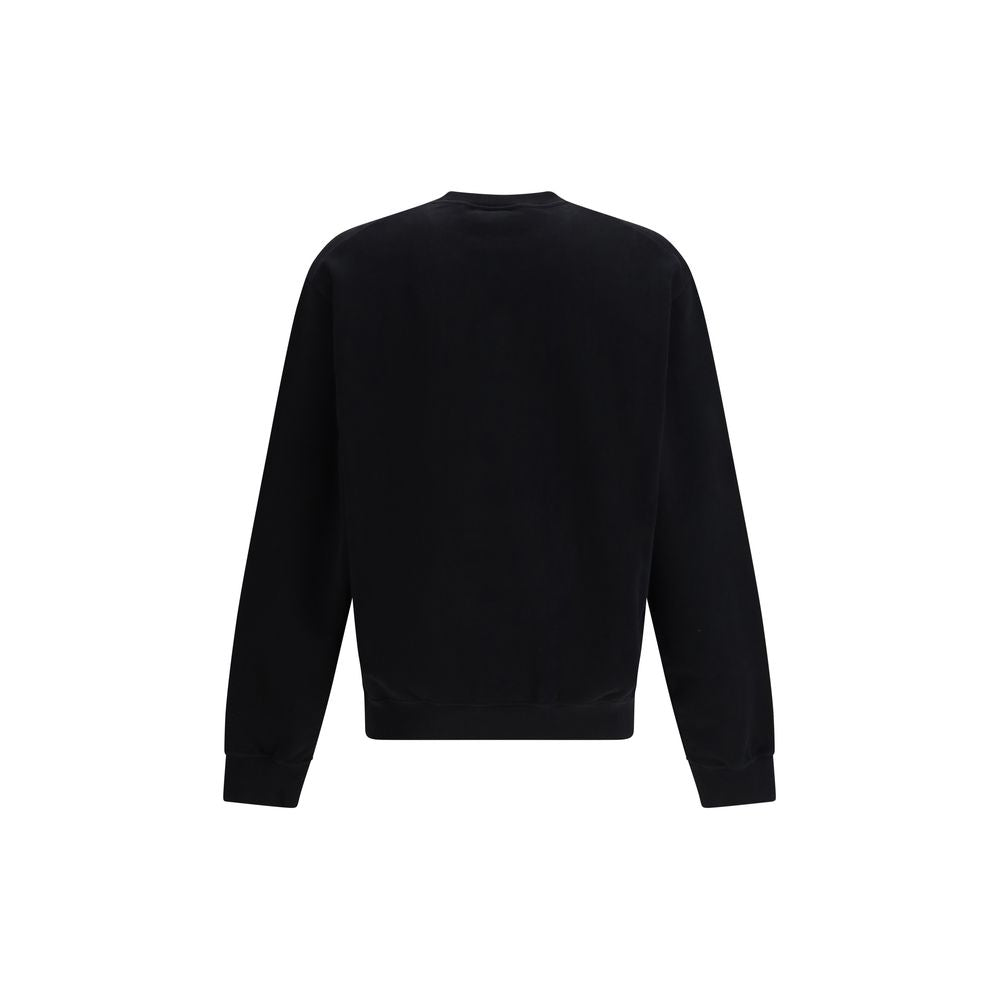 Black Cotton Sweatshirt with Dsquared2 Milano Print