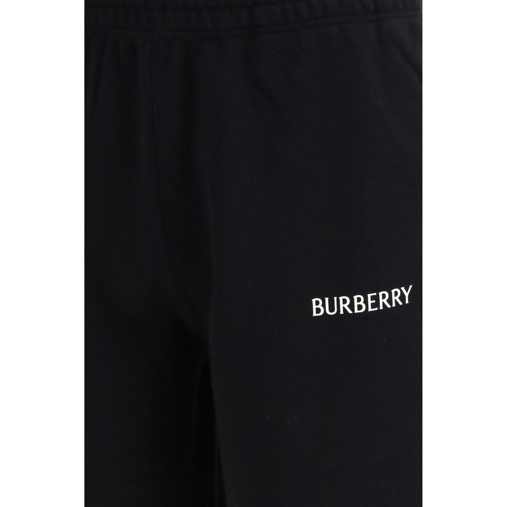 Black Cotton Bermuda Shorts with Logo Print