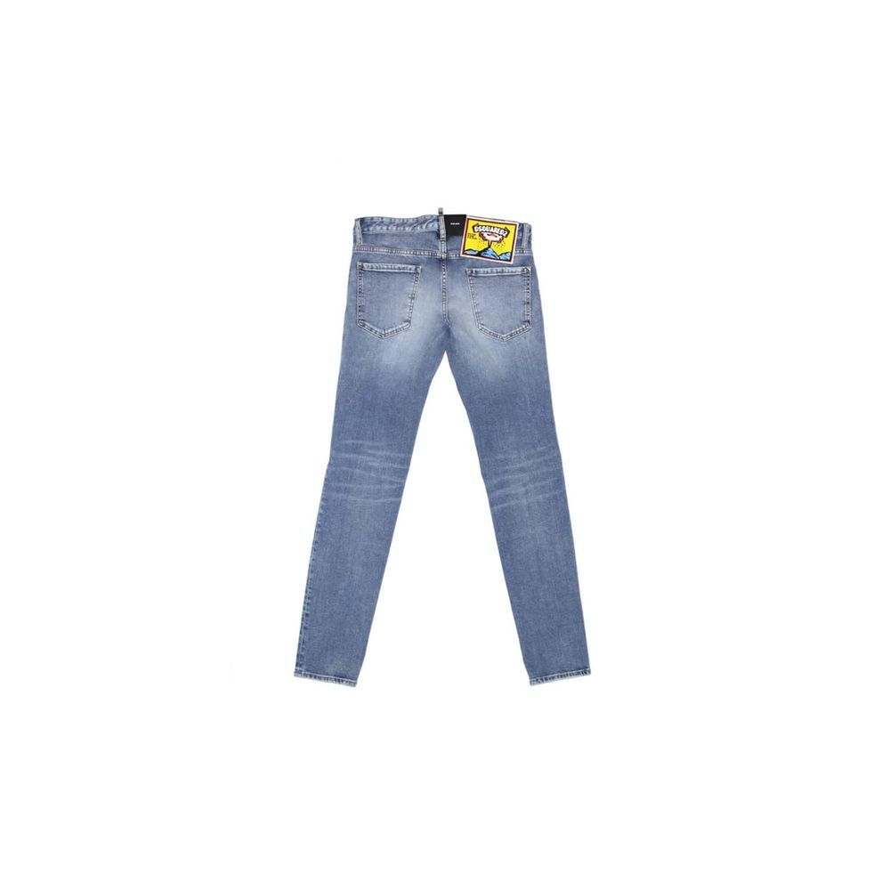 Blaue Jeans aus Baumwoll-Denim mit geradem Bein