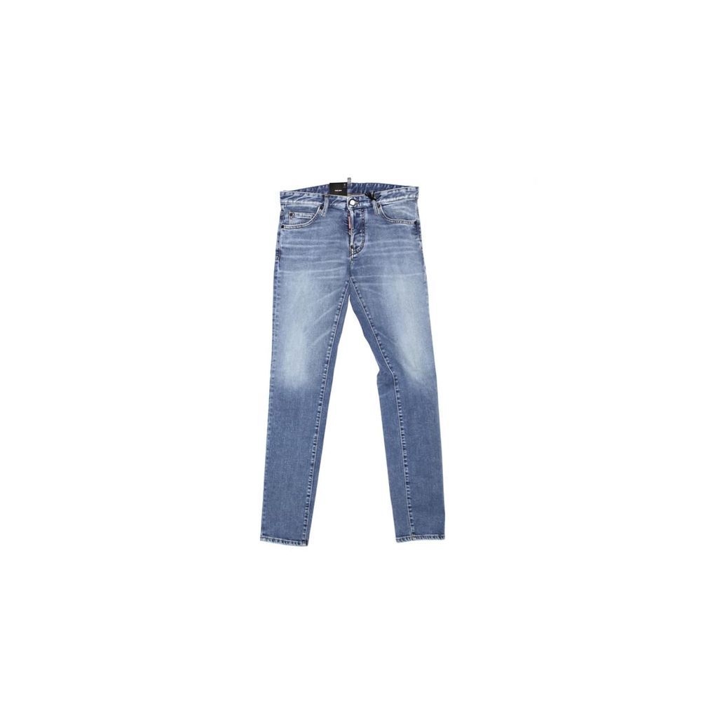 Blaue Jeans aus Baumwoll-Denim mit geradem Bein