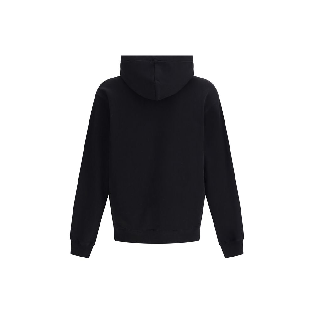 Schwarzes Baumwoll-Sweatshirt mit Logo-Patch