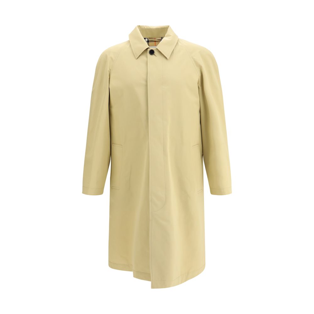 Beige Cotton Trench Coat with Signature Detail