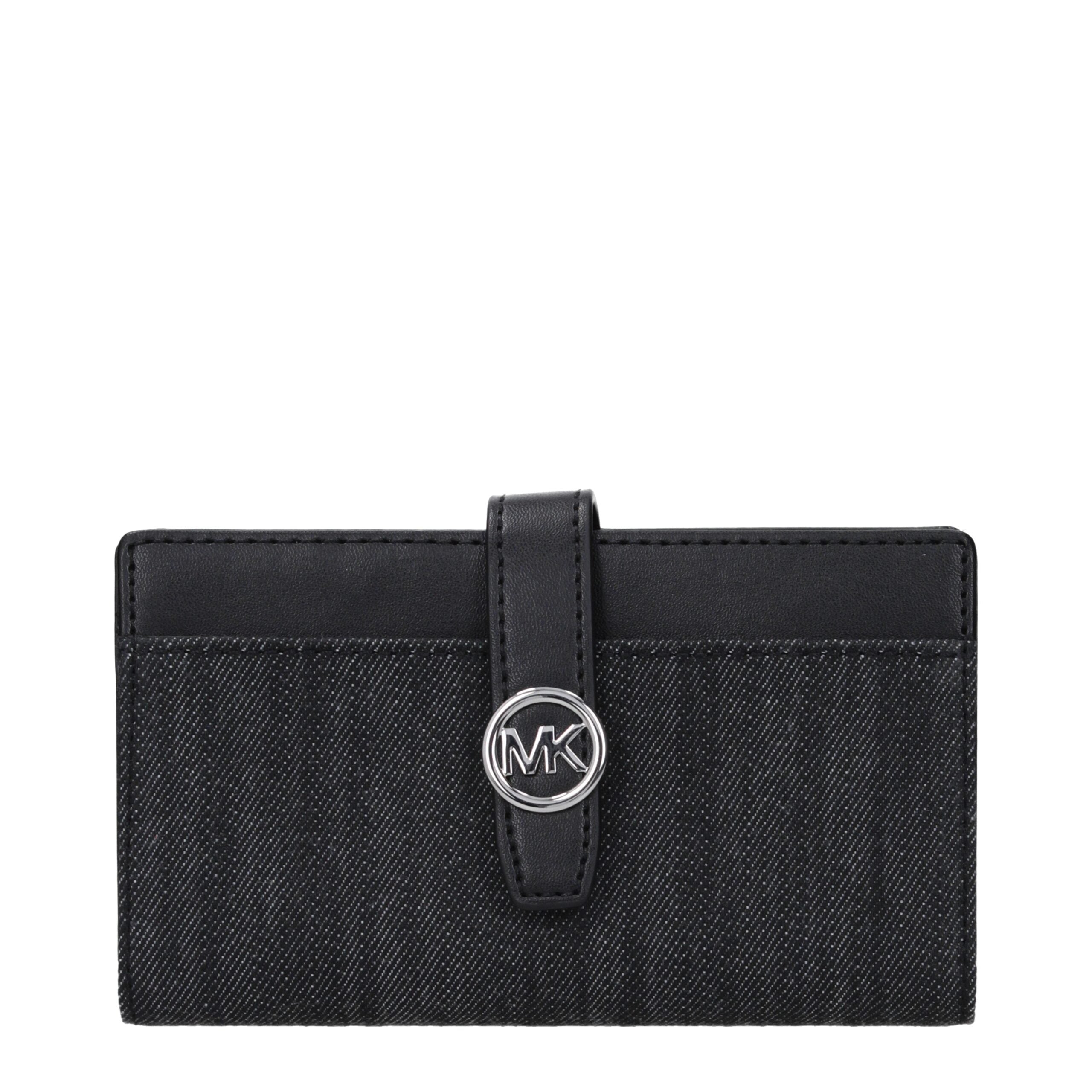 Schwarze Geldbörse aus Synthetik mit Logo auf der Vorderseite von Michael Kors