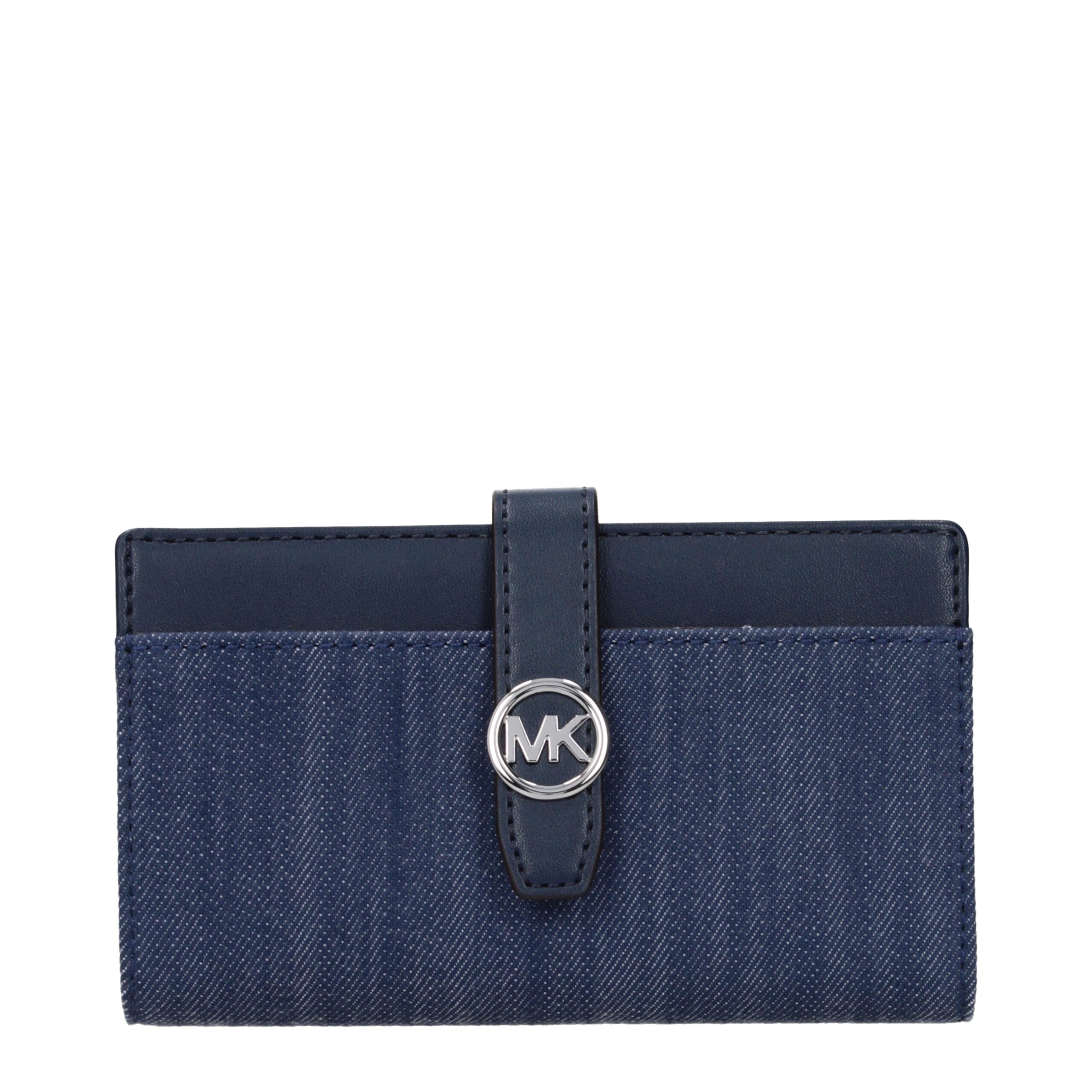 Blaues synthetisches Portemonnaie mit Frontlogo von Michael Kors