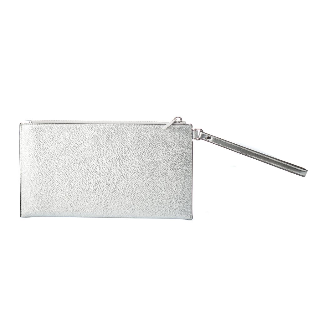Graue Lederclutch von Michael Kors