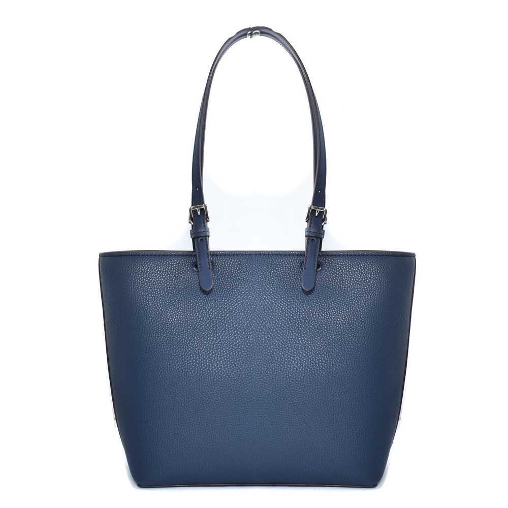Blaue Tragetasche aus Kunstleder