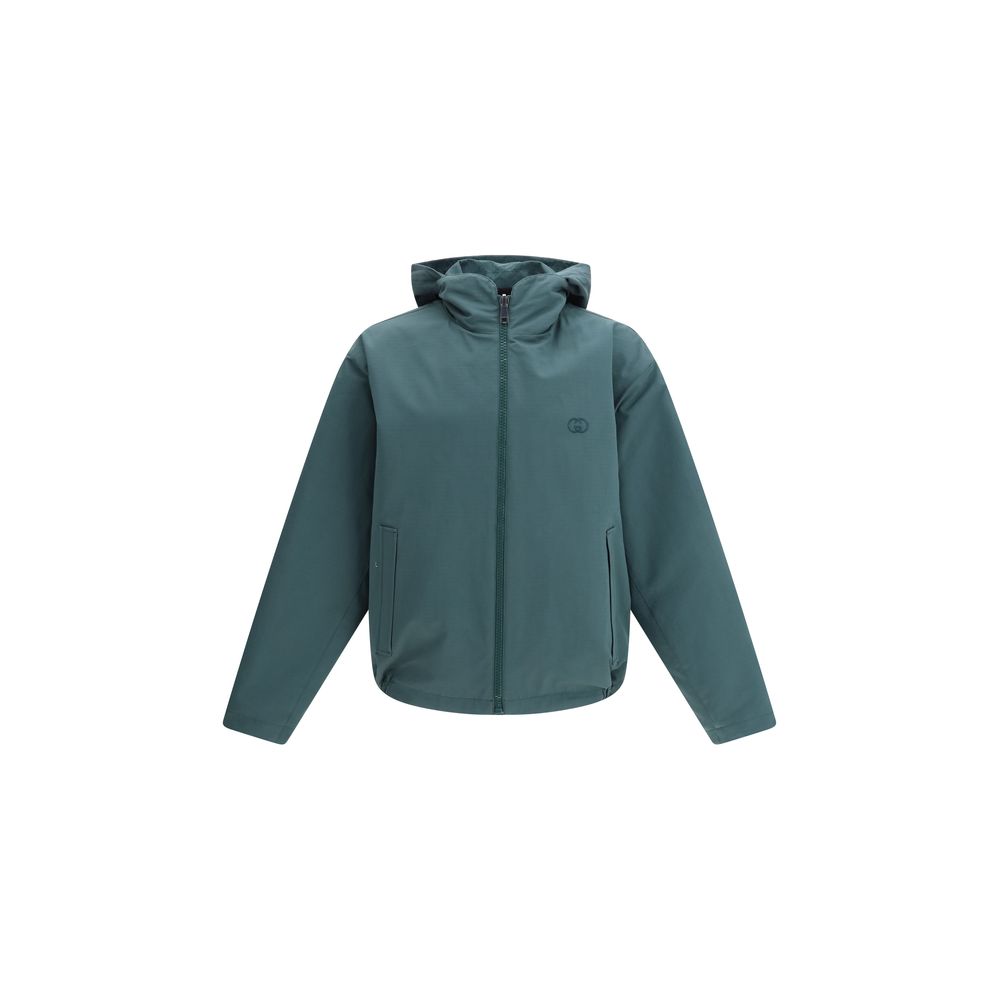 Green Cotton Reversible Jacket with GG Motif