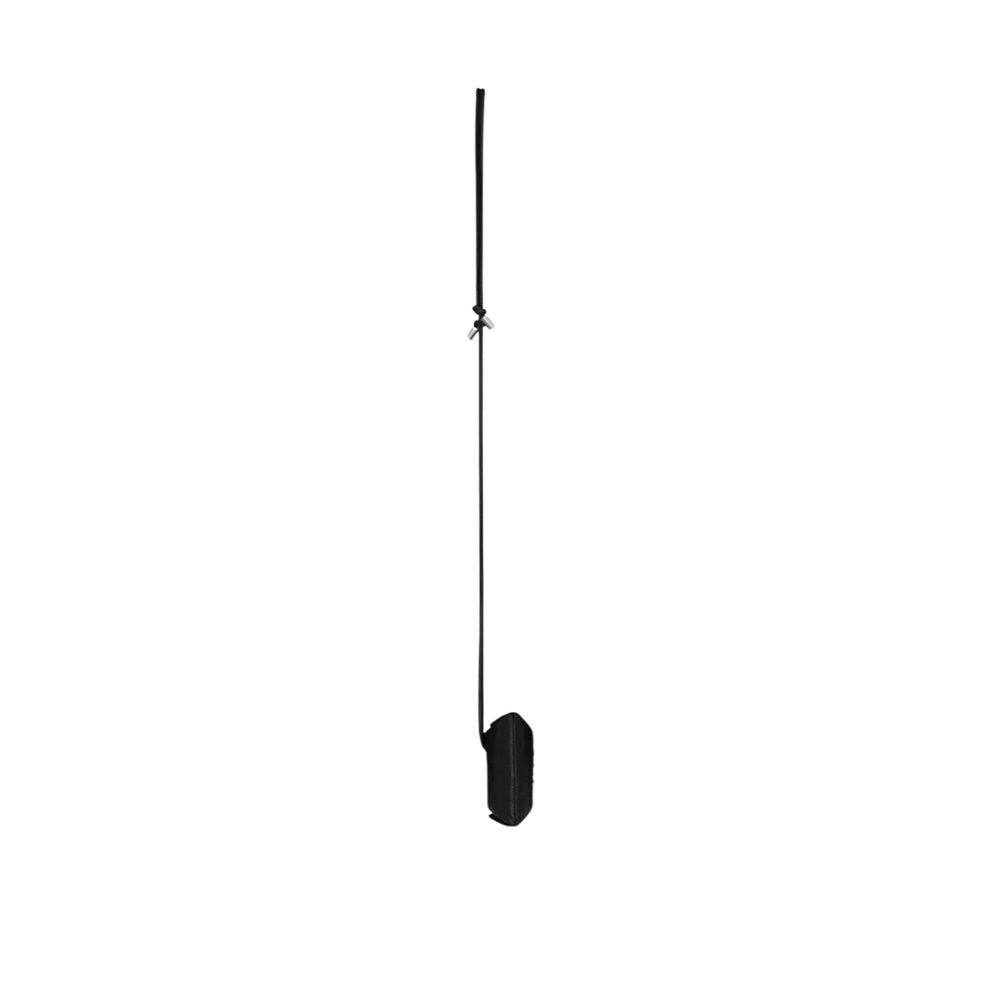 Black Leather Airpod Holder with Silver YSL Logo