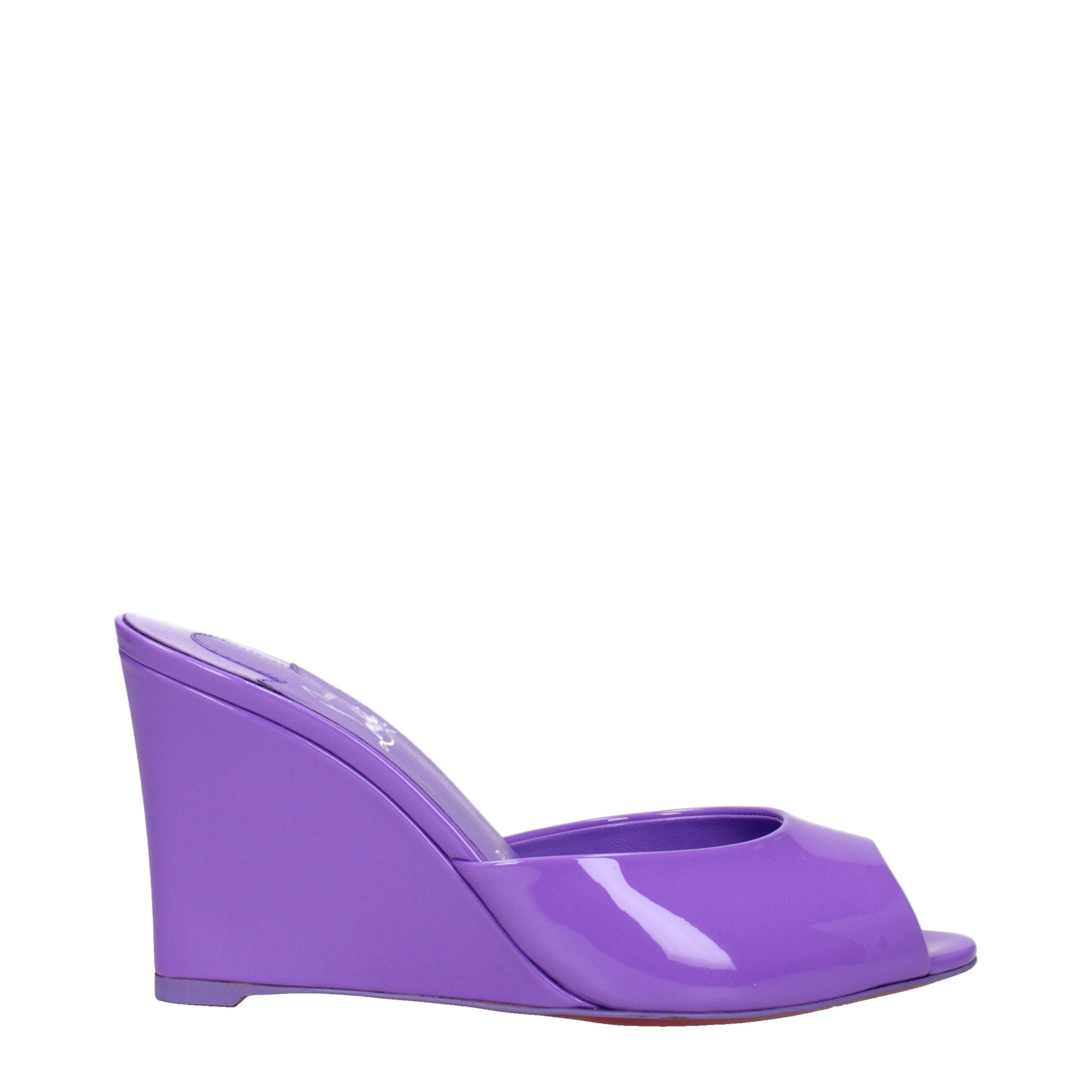 Violet Leather Wedge Sandals by Louboutin