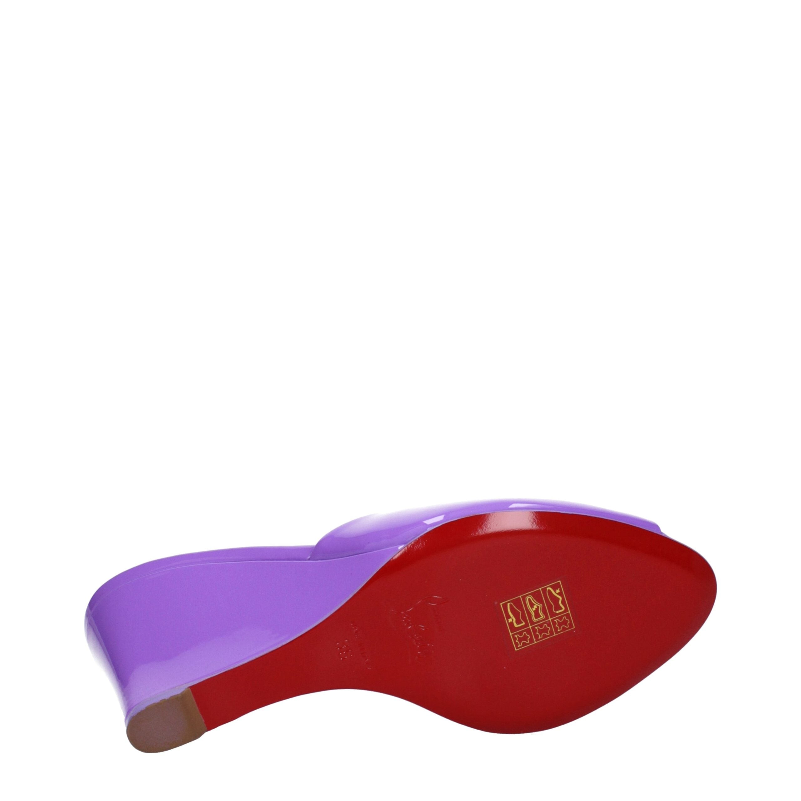 Violet Leather Wedge Sandals by Louboutin