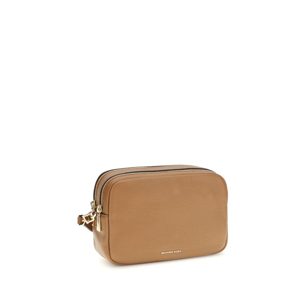 Braune Bryant Schultertasche aus Leder mit goldfarbenen Details