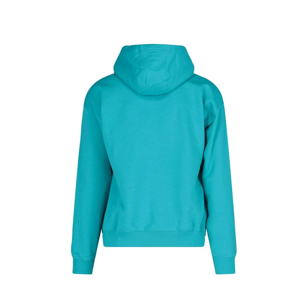 Bicolor Cotton Sweatshirt with Drawstring Hood