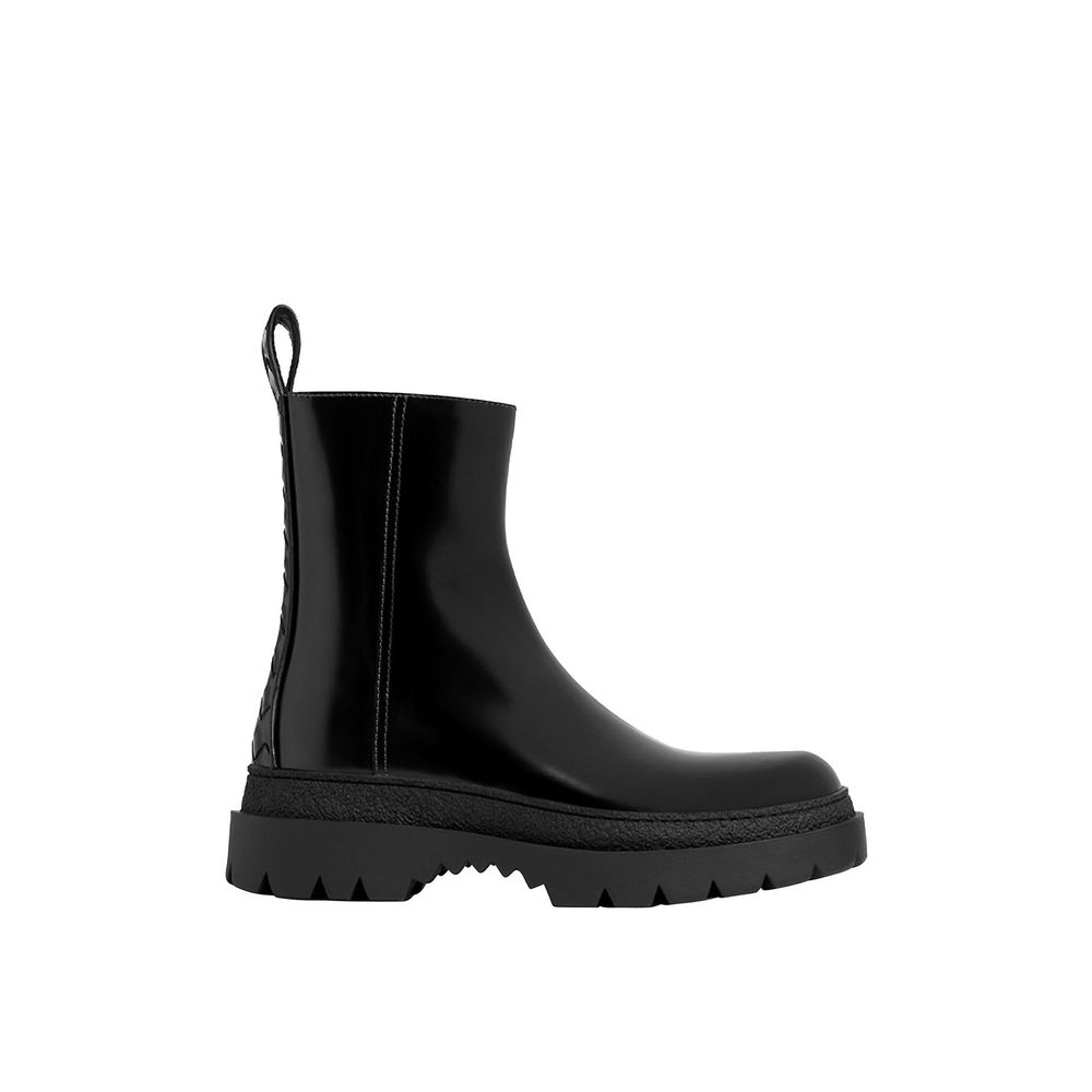 Schwarze Chelsea Boots aus Leder mit seitlichem Reißverschluss