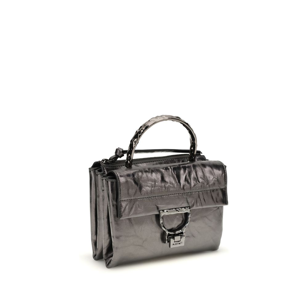 Schwarze Arlettis Droplet Handtasche aus Leder