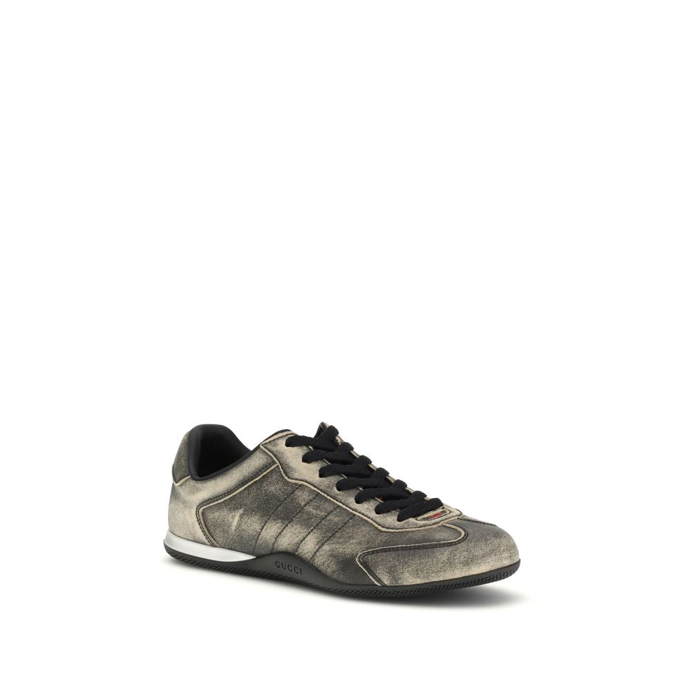 Schwarze Low-Top-Sneaker aus Leder von Gucci