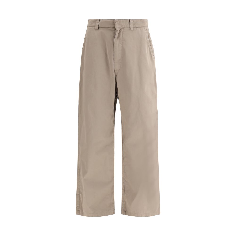 Beige Cotton Oversized Casual Pants by Balenciaga