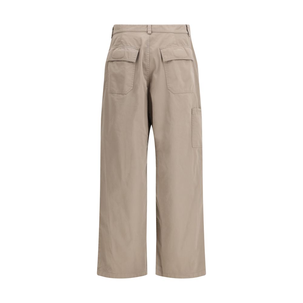 Beige Cotton Oversized Casual Pants by Balenciaga