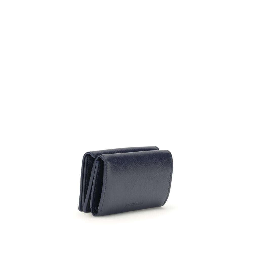 Blue Leather Wallet with Zip and Coin Purse
