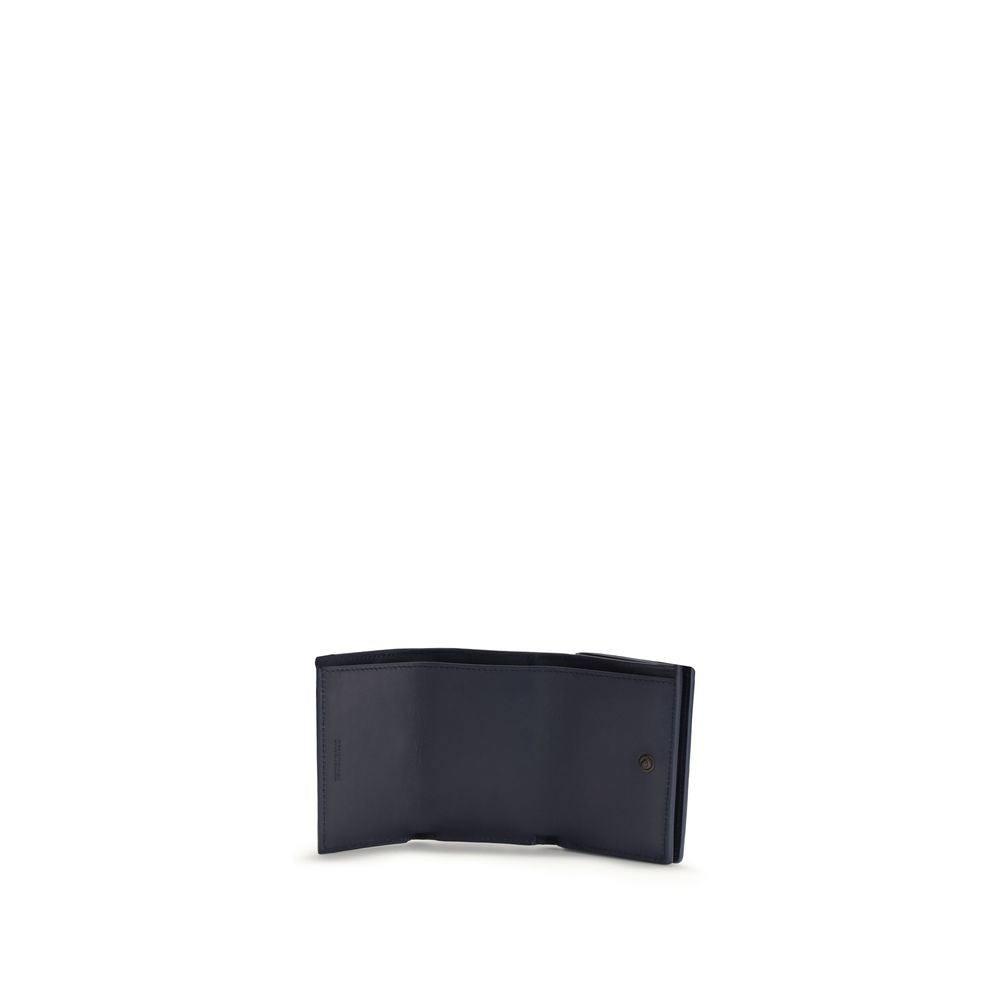 Blue Leather Wallet with Zip and Coin Purse by Balenciaga