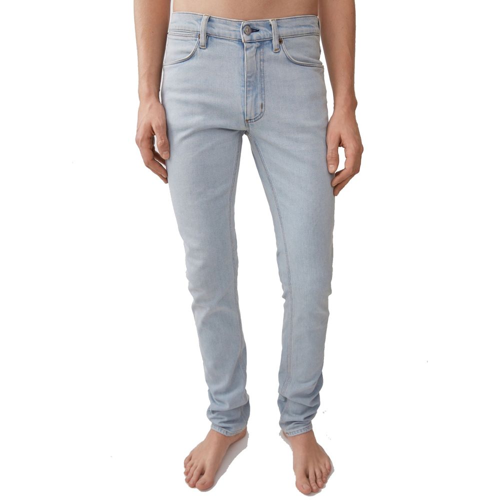 Blue Cotton Skinny Jeans with Logo Detail