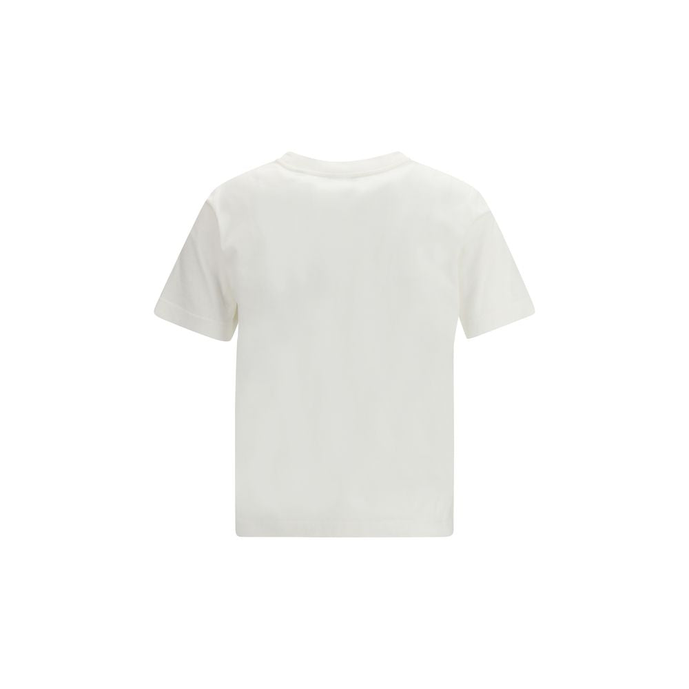 White Cotton T-Shirt with Embossed Logo