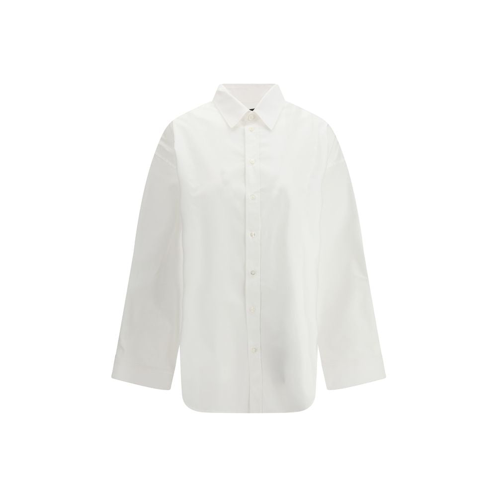 White Cotton Oversized Dress Shirt