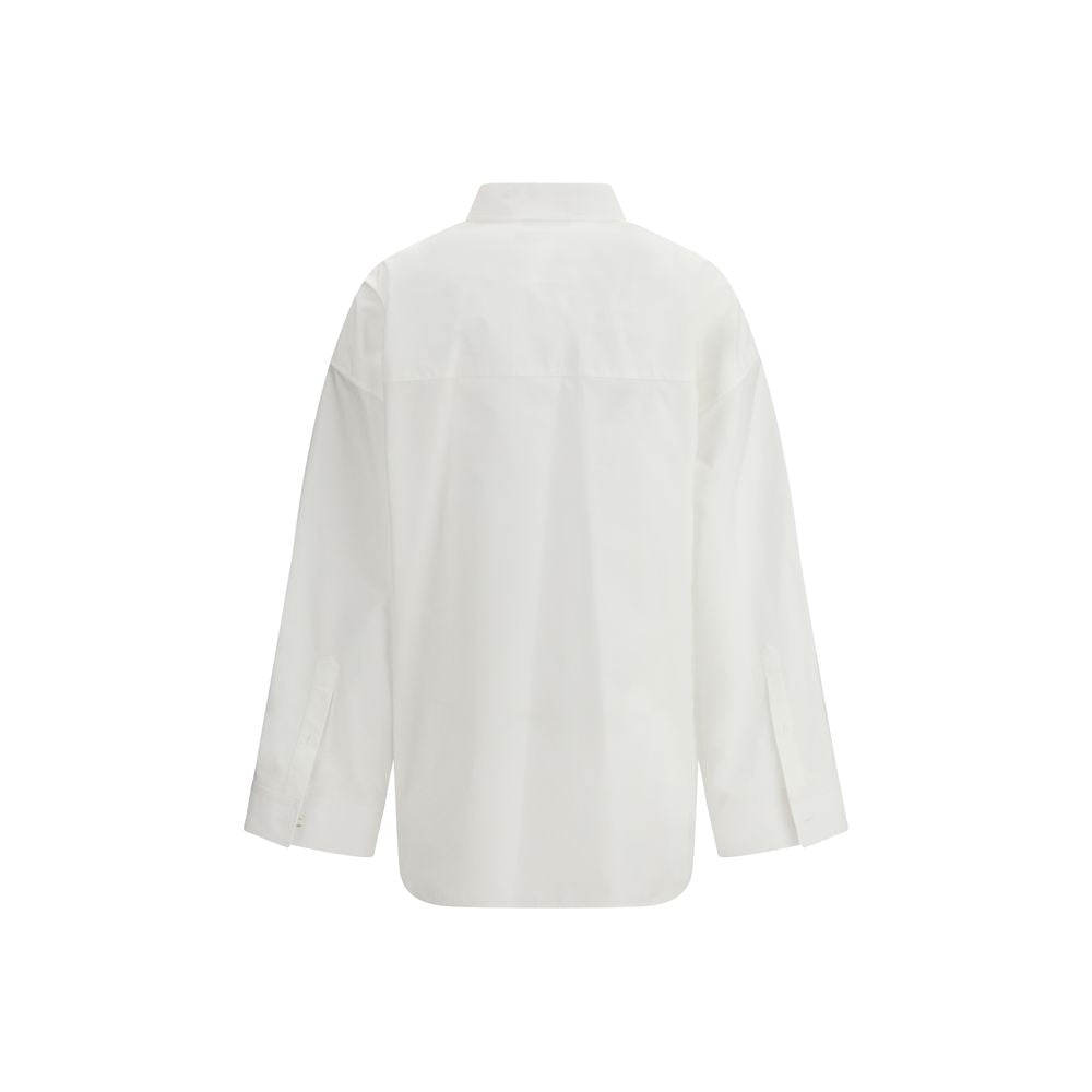 White Cotton Oversized Dress Shirt