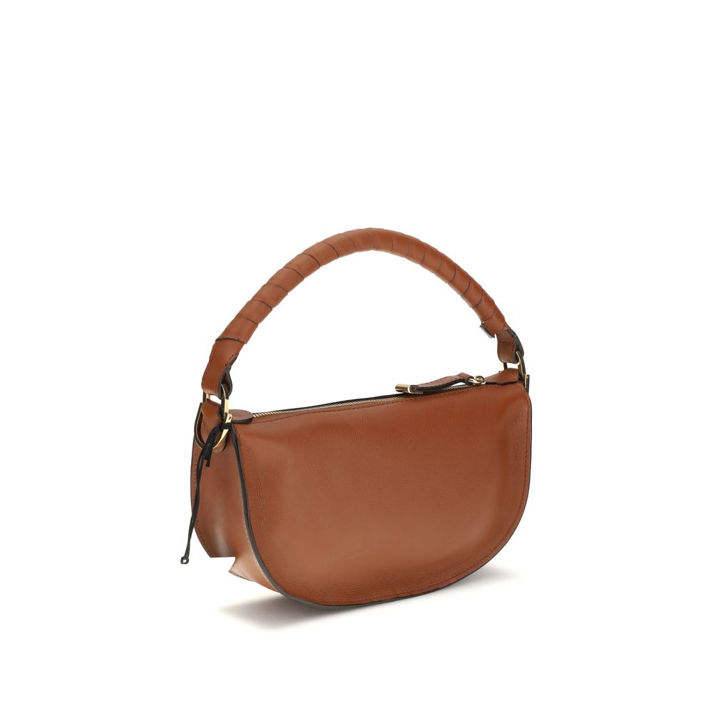 Brown Leather Marcie Mini Shoulder Bag with Tassels