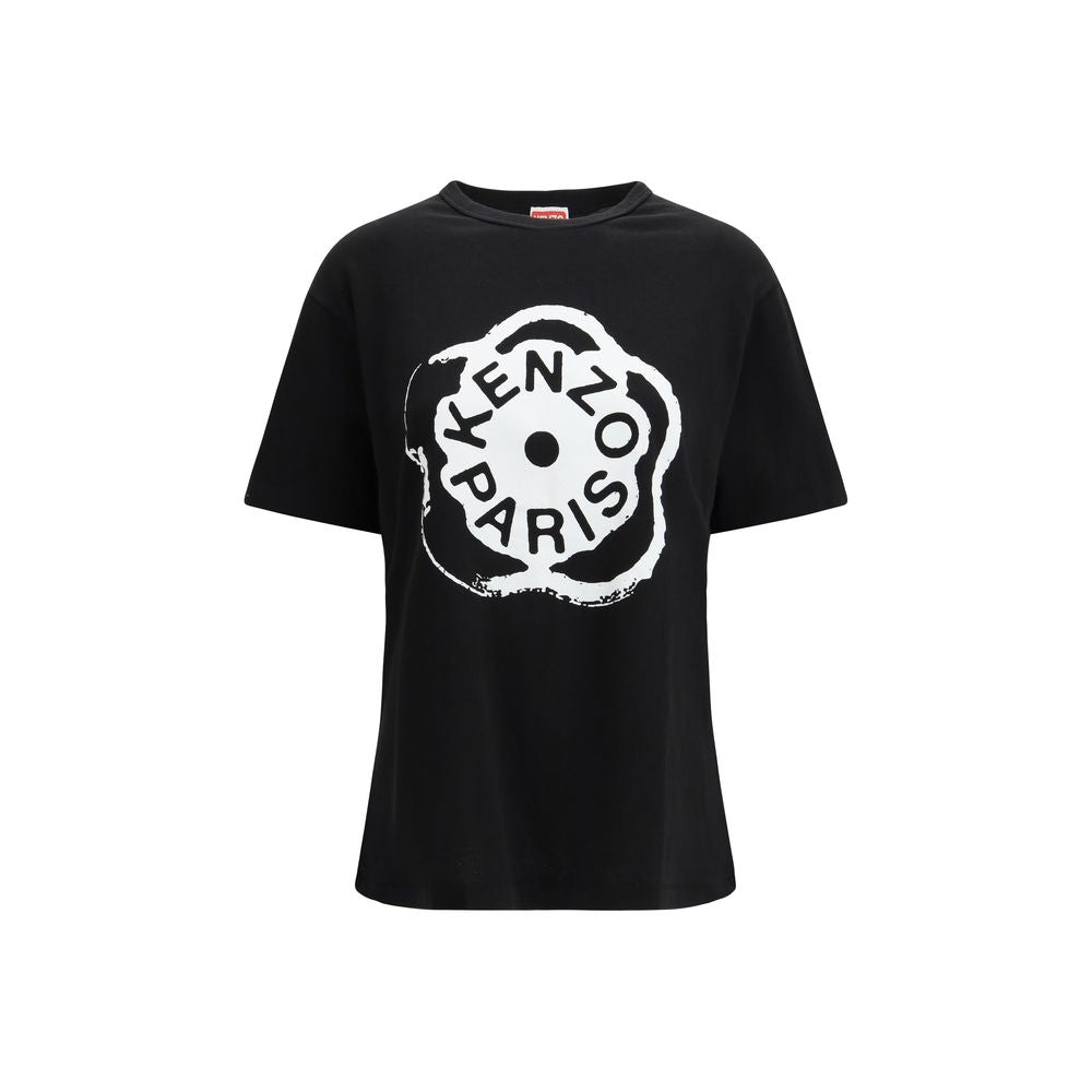 Black Cotton T-Shirt with Boke Flower Logo by Kenzo