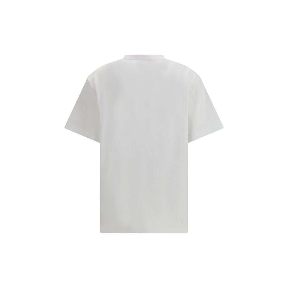 White Cotton T-Shirt with Embroidered Horsebit Detail
