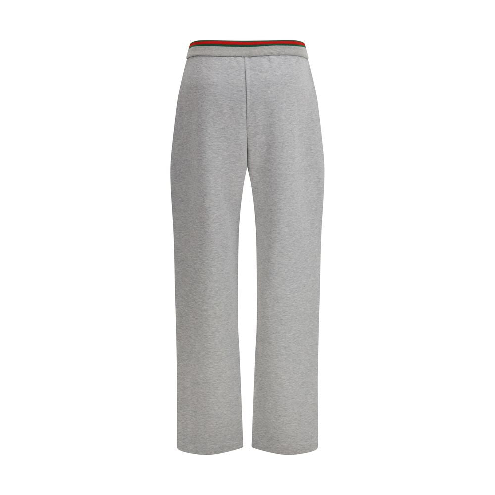 Gray Cotton Casual Pants with Drawstring Waist