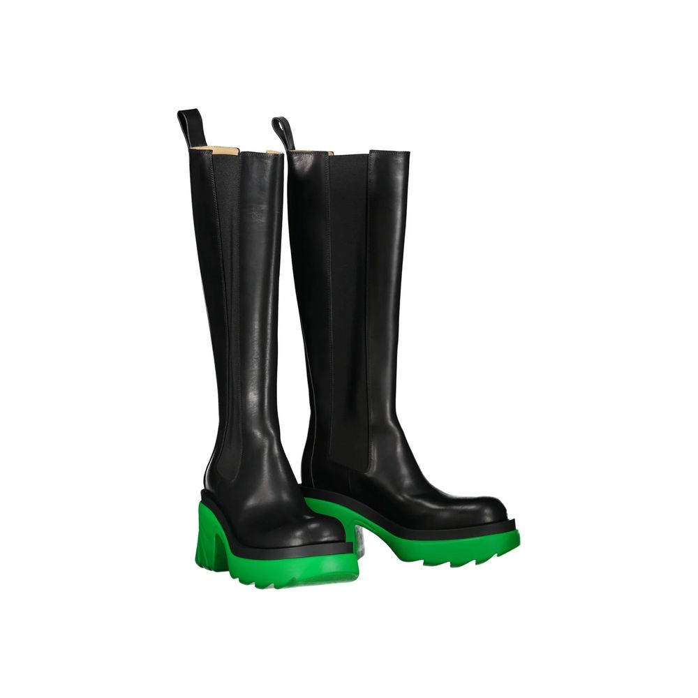 Schwarze Damen-Stiefeletten mit hohem Absatz