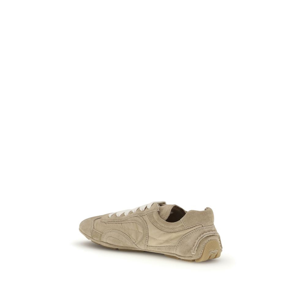 Prada Beige Lamb Athletic Sneakers