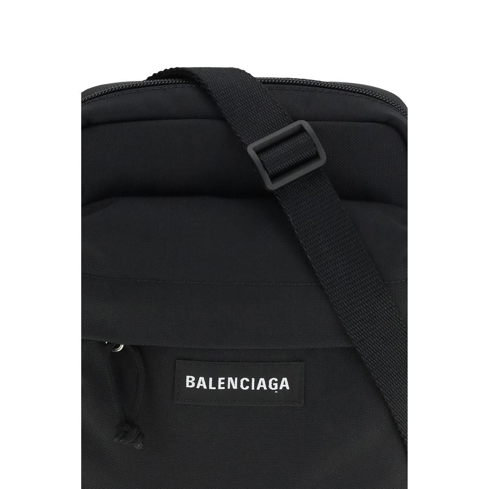 Black Synthetic Explorer Clutch Bag with Shoulder Strap